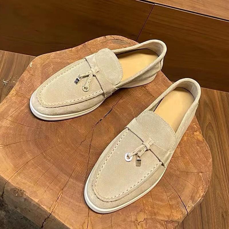 Loafers Phong Cách Mới Châu Âu Mỹ Phong Cách Nhẹ Giày Unisex LP Loro Piana * Piana 3KCS