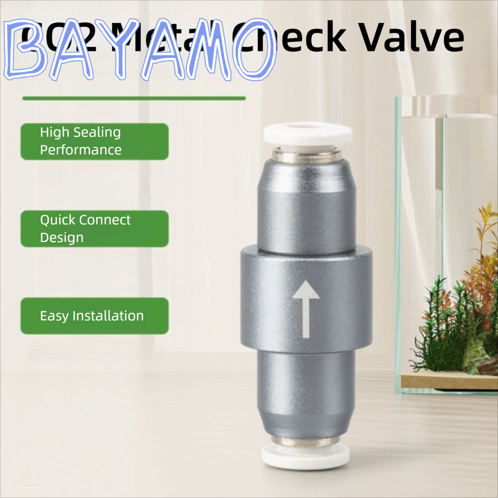 Van kiểm tra một chiều BAYAMO CO2, Giao diện ống khí 4X6mm bằng kim loại Van CO2 bể cá, Van máy phát