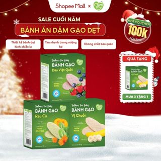  Combo bánh gạo ăn dặm hữu cơ cho bé Mămmy vị rau củ chuối dâu việt quất hộp 50g 
