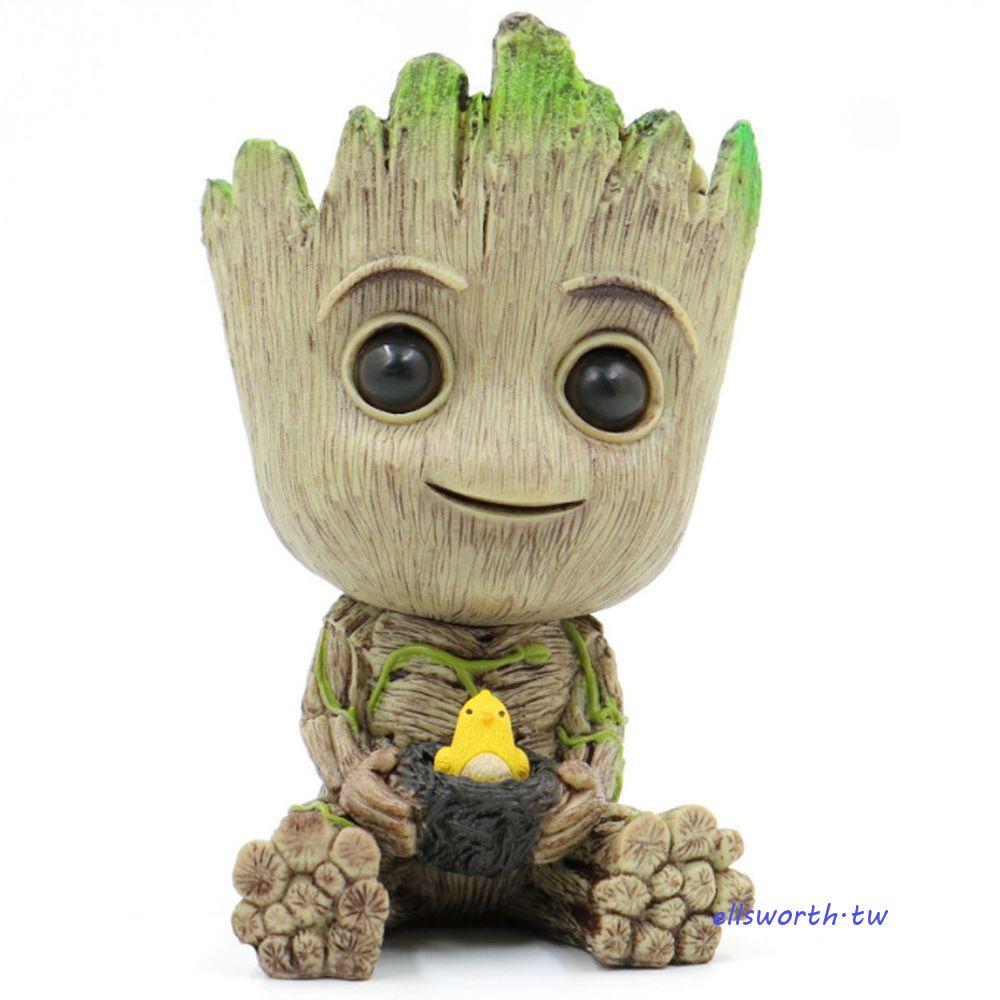 ELLSWORTH Tree Man Groot Mô Hình Ngồi Cho Mini Groot Hình Đồ Chơi Marvel 6CM Mô Hình Búp Bê