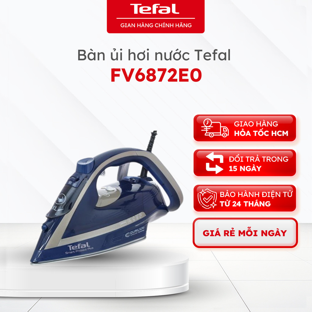 Bàn ủi hơi nước Tefal FV6872E0 - Hàng chính hãng, bảo hành 24 tháng [HỎA TỐC HCM]