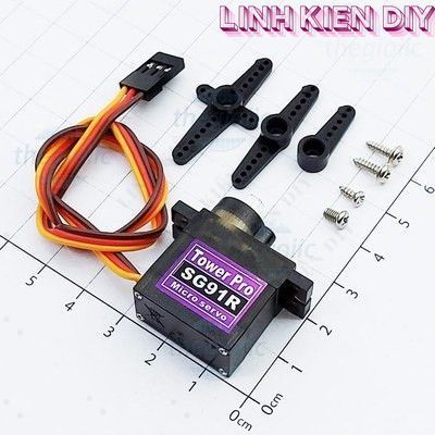 SG91R Động Cơ Servo 180 Độ, Răng Kim Loại, 1.8 Kg.Cm, 4.8V Linh Kiện DIY