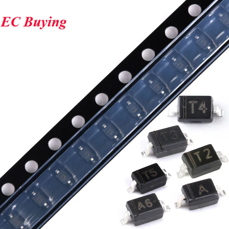 50 Cái / lốc 1N4448WS T5 1N4148WS T4 BAS316 A6 BAV20WS T2 BAV21WS T3 1SS355 A SOD-323 SOD323 SMD Swi