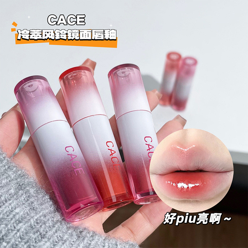 CACE Cold Brew Chuông Gió Gương Lip Glaze Dưỡng Ẩm Toot Son Nước Bóng Không Dễ Dính Cốc Son Bóng Hồn