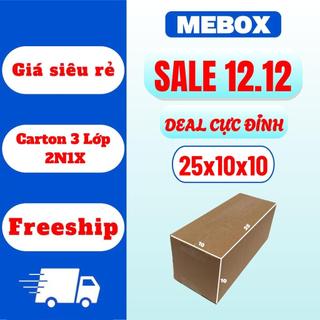  thùng hộp carton đóng hàng 25x10x10 bộ 50 cứng cáp 