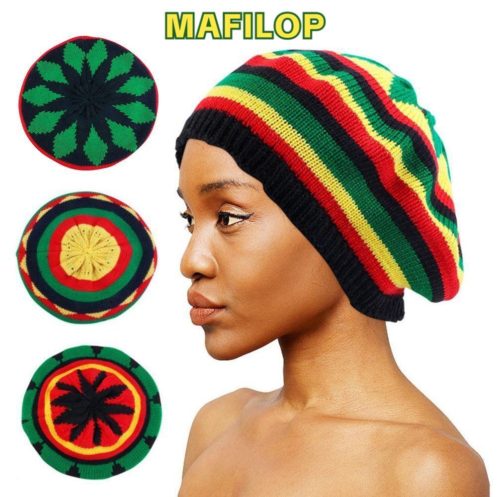 Mũ Beanie Len Mềm Cầu Vòng, Ấm Áp Phù Hợp Xu Hướng Jamaican Reggae