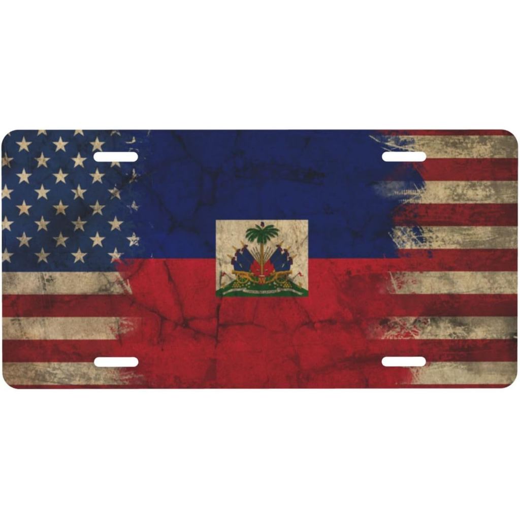 Cờ Haiti Cờ Mỹ Haiti Cá Tính Phía Trước Nhôm Biển Số Thích Hợp Chơi Ngoài Trời 6 X 12 in