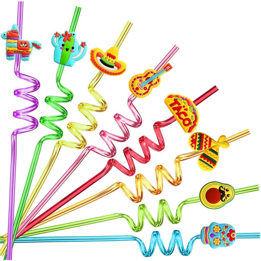 24 Cinco De Mayo Fiesta Đảng Ủng Hộ Ống Hút Uống Cho Mexico Fiesta Taco Dự Tiệc Cung Cấp Với 2 Chiếc