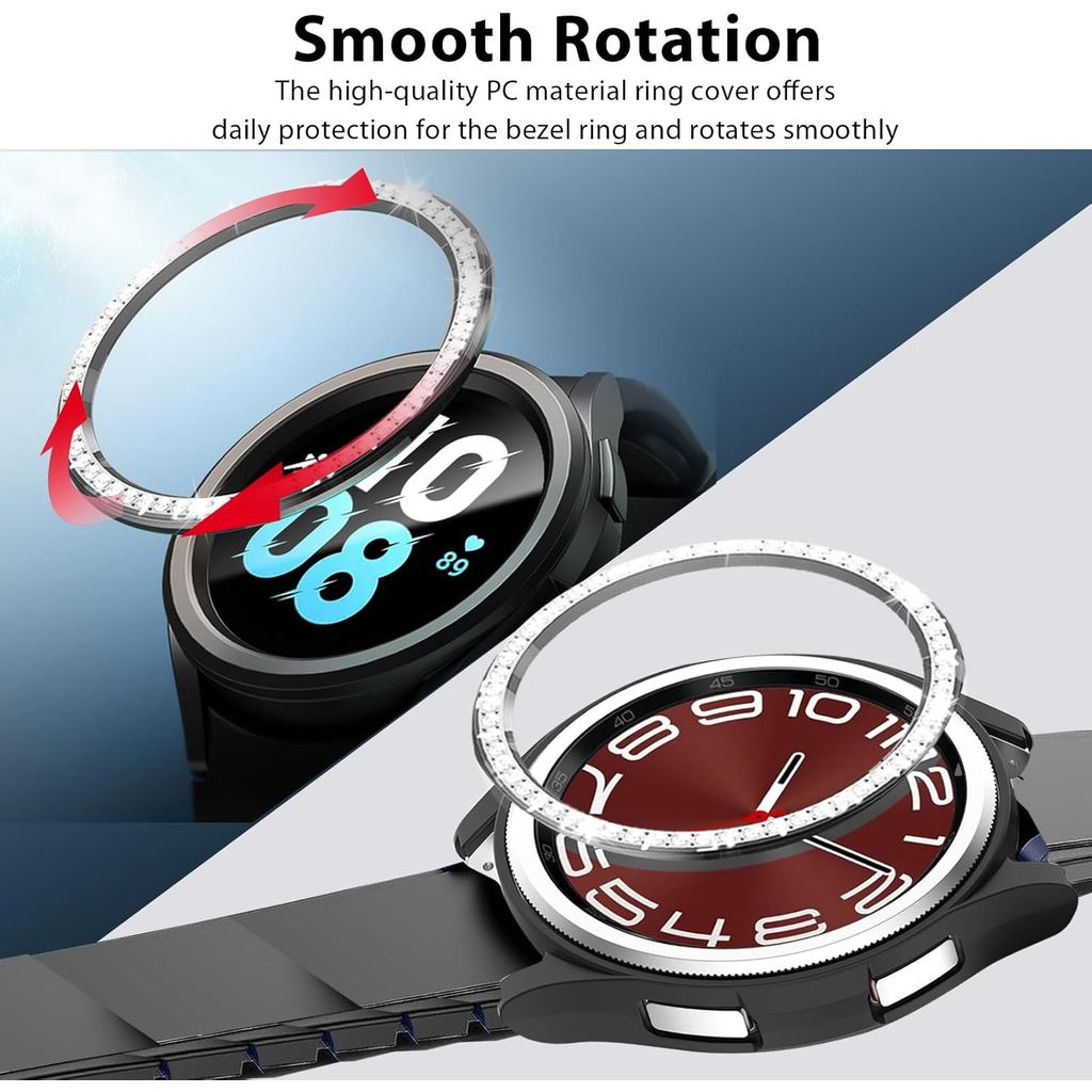 3 Gói Cho Galaxy Watch 6 Classic 47mm, Vỏ Bảo Vệ Khung Bling Tương Thích Cho Samsung Galaxy Watch 6 