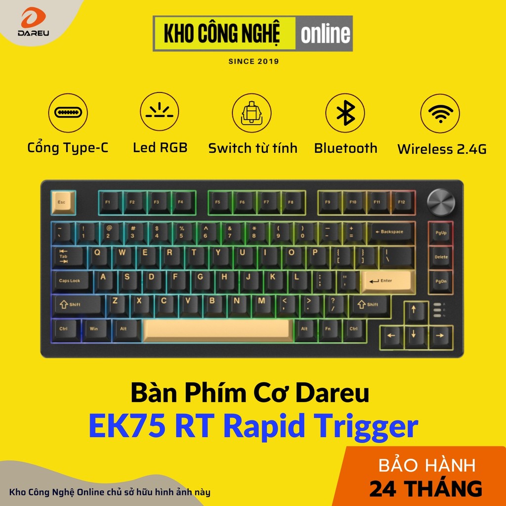 Bàn Phím Cơ Gaming Dareu EK75 Rapid Trigger (Hàng Chính Hãng)