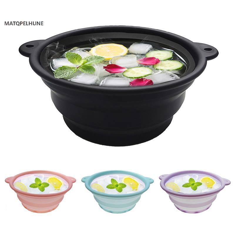 MATQPELHUNE Gấp Lưu Vực Silicon Mặt Đá Bát Tắm Có Thể Gập Lại Silicone Ice Bath Bát Rửa Hiệu Quả Chậ
