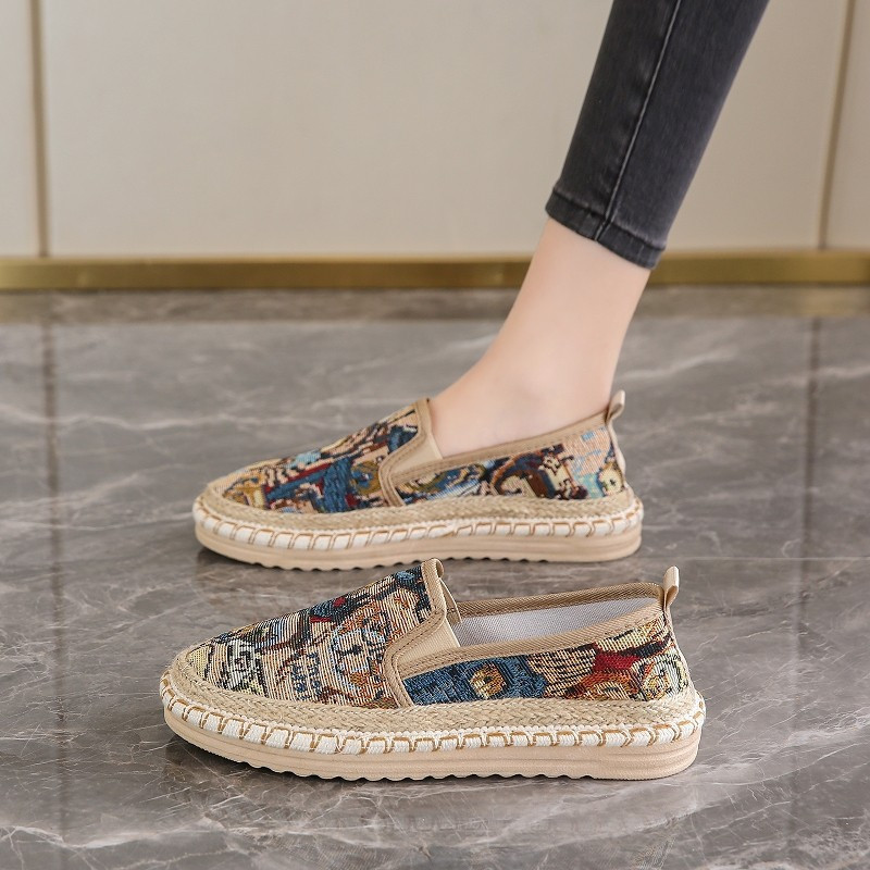 Women's Flat Fashion Korean Style Casual Fisherman Shoes Panda Versatile Flat Women's Shoes