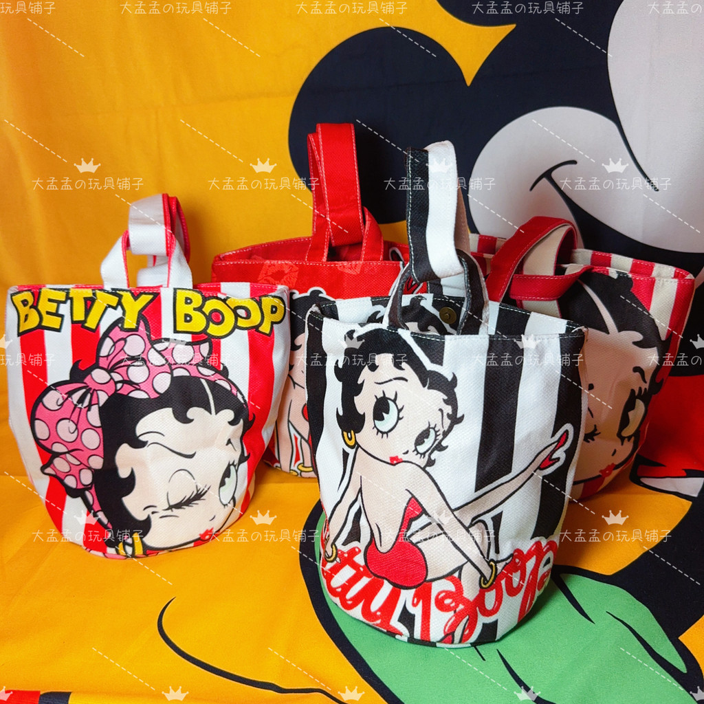 Tùy chỉnh Retro Miss Betty Betty boop Bucket Bag Túi xách Đồ lặt vặt Túi vải Cotton họa tiết