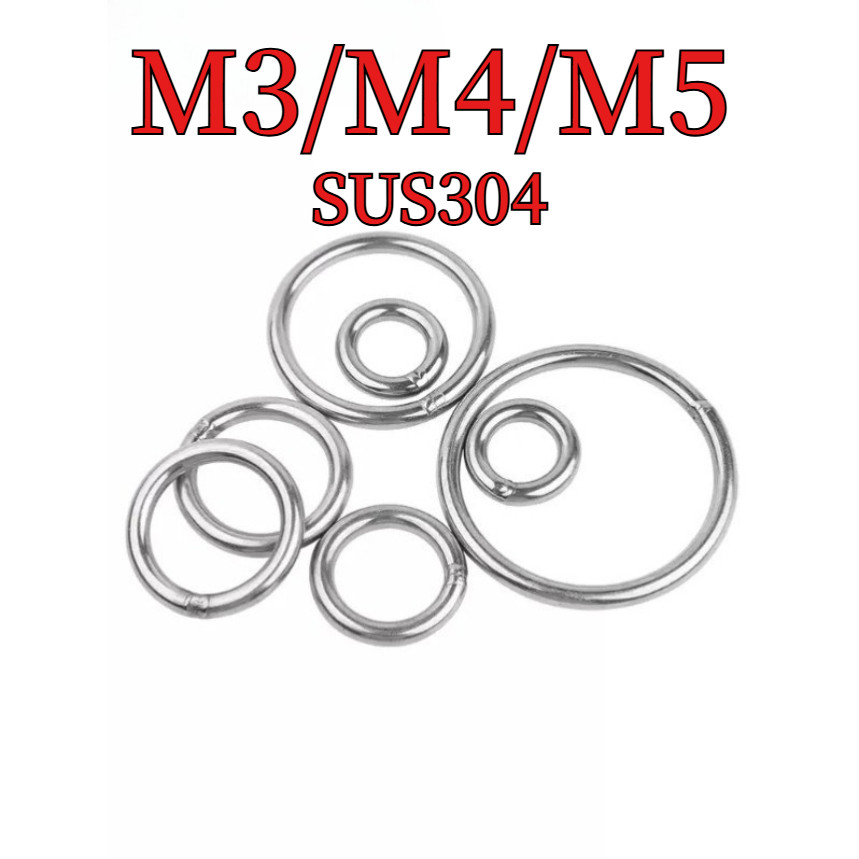 Vòng chữ O hàn rắn bằng thép không gỉ 304, vòng thép nâng, vòng kết nối võng yoga, vòng kéo tay thú 