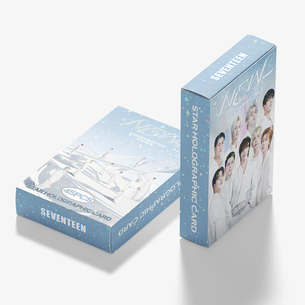 45 Chiếc SEVENTEEN NEW _ Star Holographic Lomo Cards Starkissed STRAY KIDS JUNG KOOK ATEEZ Hành Động