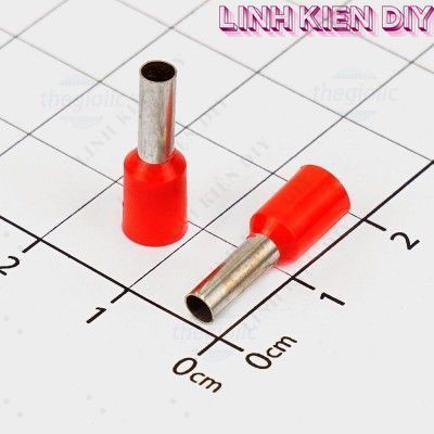 [50 Cái]- E4009 Cos Pin Rỗng Cỡ Dây 4mm2 Màu Đỏ Linh Kiện DIY