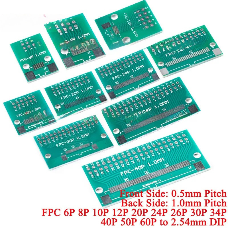 5 Cái / 1 FFC FPC 6P / 8P / 10P / 20P / 40P / 60P sang 2.54mm DIP Adapter Board Transfer Plate 0.5mm