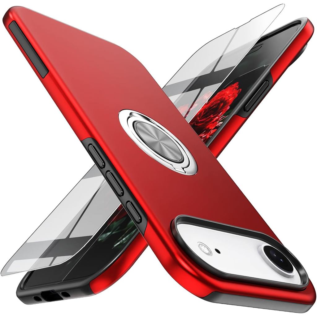 Dành cho iPhone 17 Air Case có bảo vệ màn hình (Kính cường lực), Hybrid 2 trong 1 Bảo vệ Slim Fit Vỏ