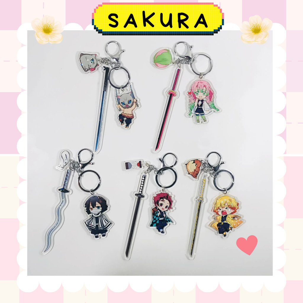 Móc Khóa Anime Demon Slayer – Inosuke, Giyuu, Shinobu, Tomioka, Kochou, Cosplay