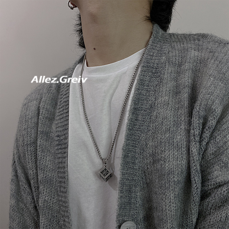 Vòng cổ thép titan phong cách retro Hong Kong dành cho nam