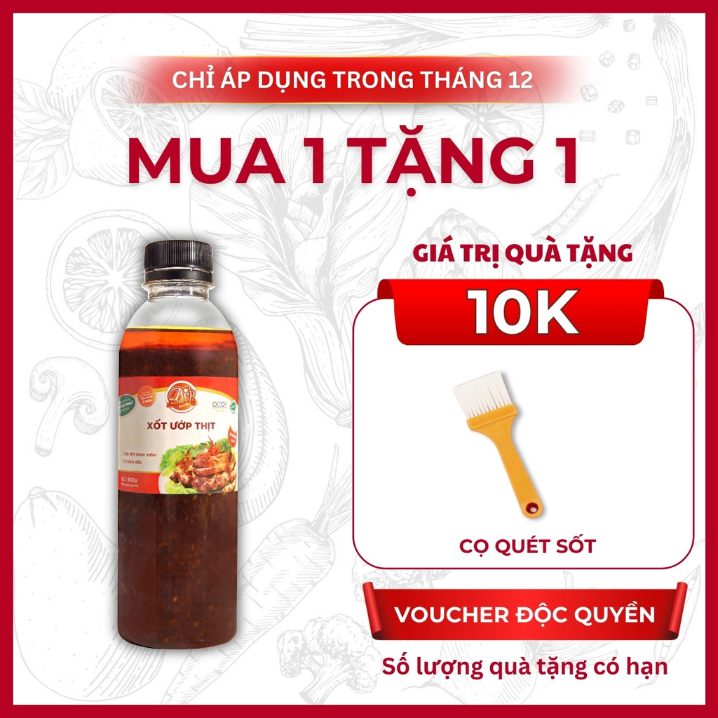  HỎA TỐC  Sốt Ướp Thịt Nướng BBQ cho heo bò gà cá hải sản Bếp Xuyên Việt 400g xốt ướp nướng 