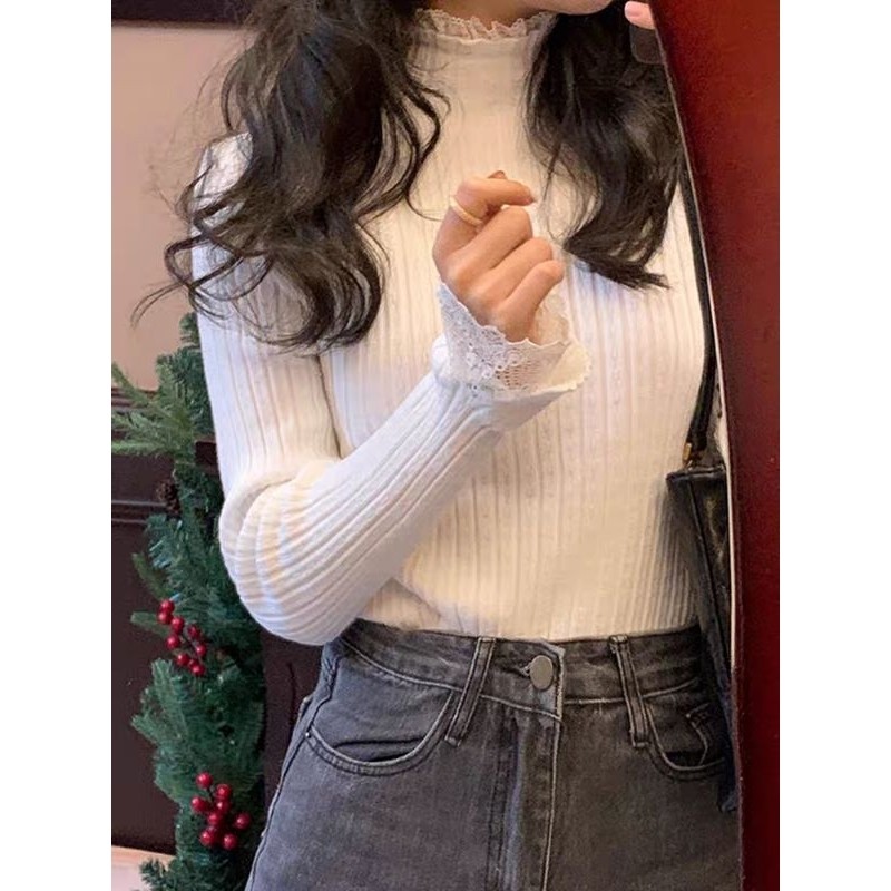 Áo len nữ tiểu thư phối ren mẫu mới 2025 | BigBuy360 - bigbuy360.vn