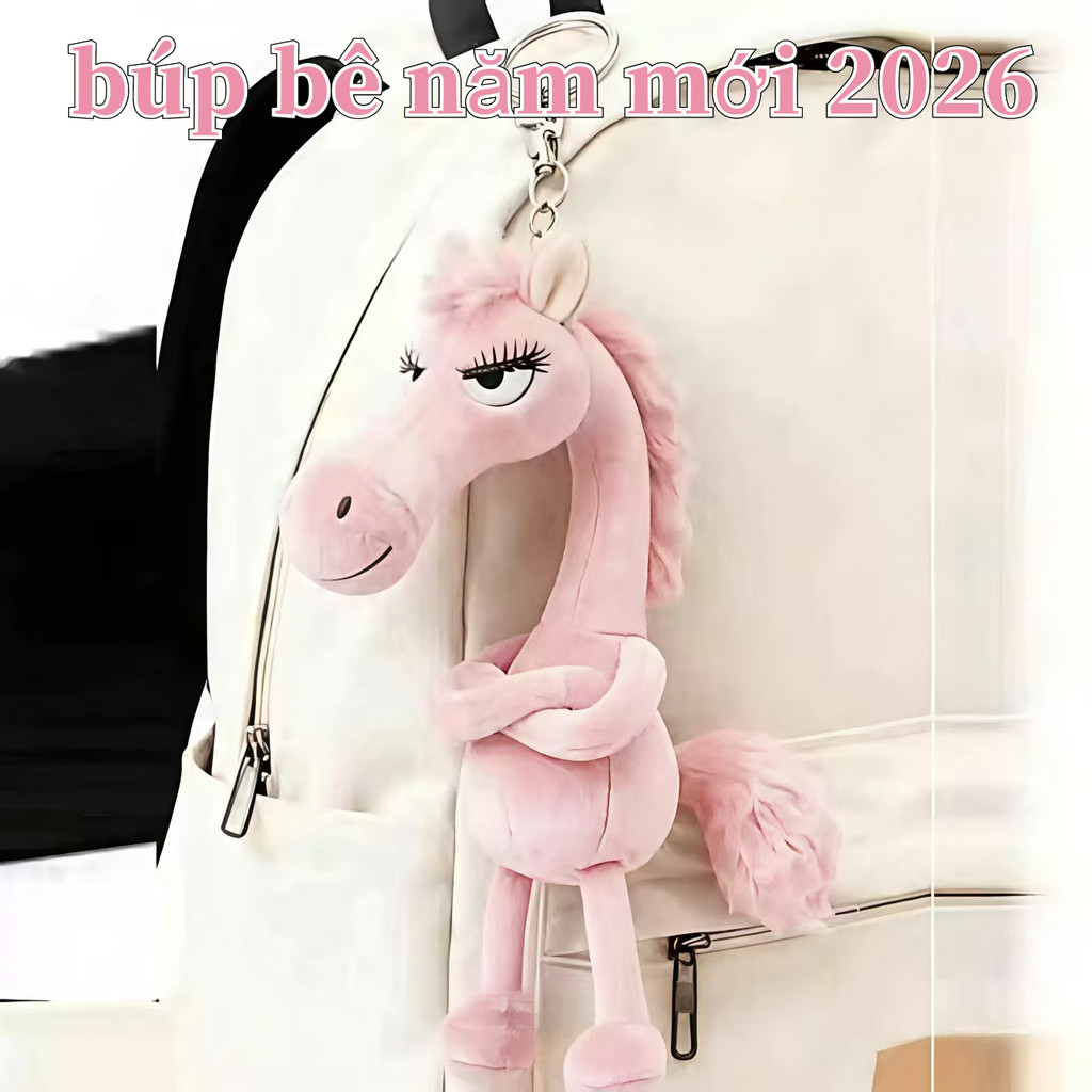 [HÀNG MỚI] Linh Vật Ngựa 2026 - Thú Bông Ngựa Đen Phong Cách "Cool Ngầu" - Móc Khóa & Móc Túi Xách Ngựa Con Sáng Tạo