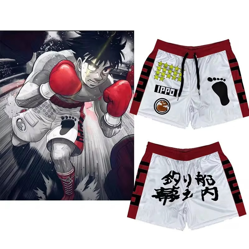 Anime Hajime no Ippo Quần Short Tập Gym Mùa Hè Nhanh Khô Thể Thao IPPO Quần Short Tập Thể Dục Đi Biể