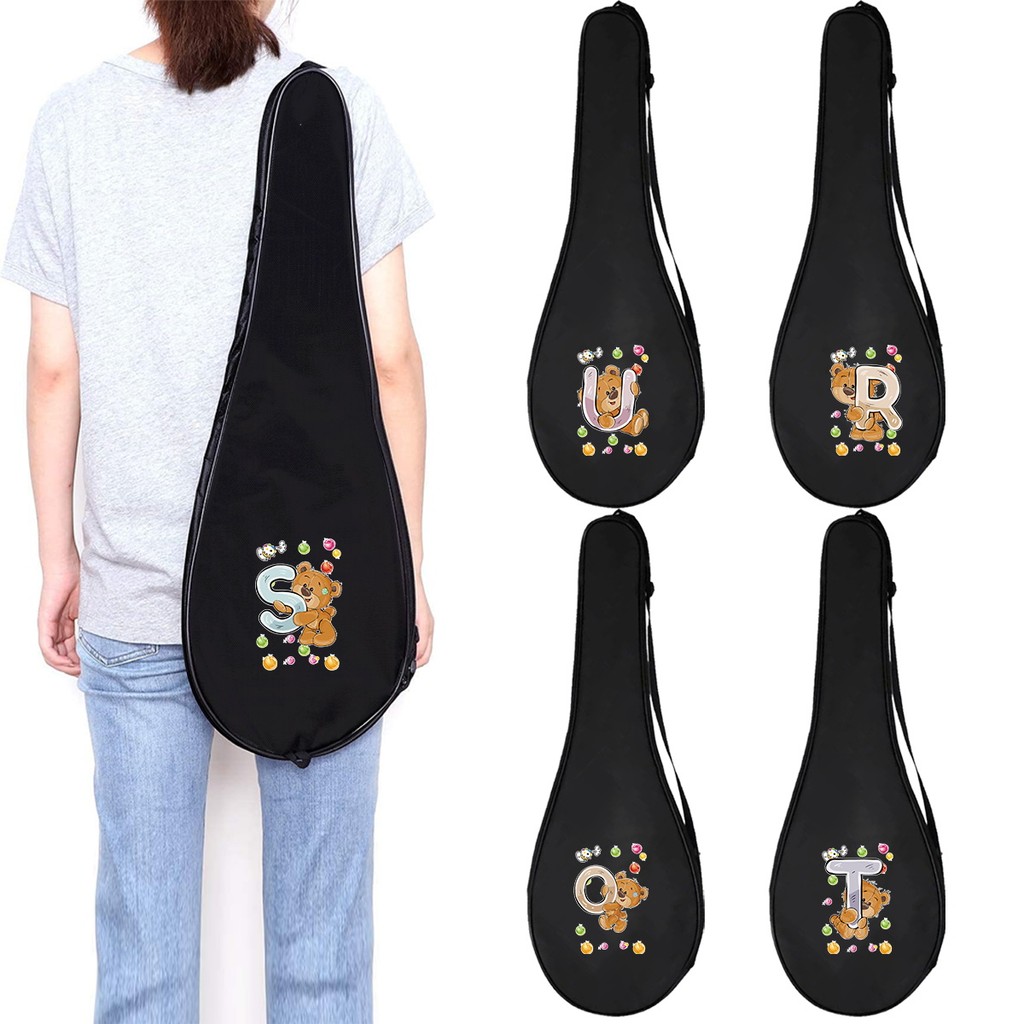 Túi xách cầu lông một vai chất liệu nylon hộp đựng thể thao ngoài trời bao vợt in hình gấu