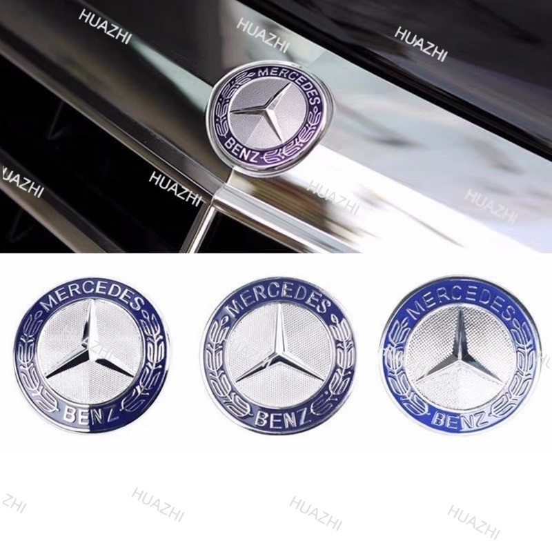 Logo lưới tản nhiệt phía trước HZ W222 W221 biểu tượng cản trước cho Mercedes Benz C E S class 42mm 