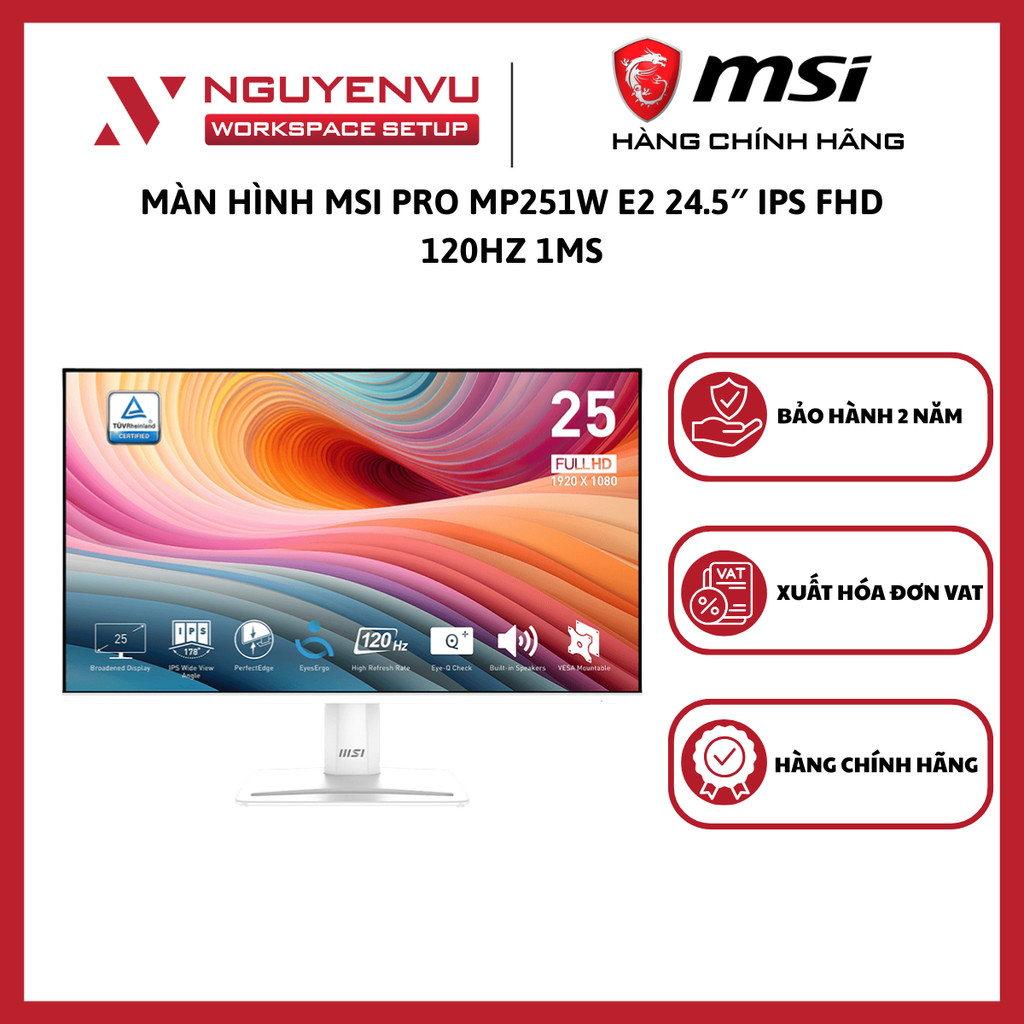 Màn Hình MSI PRO MP251W E2 24.5 inch ( FHD/IPS/120Hz/1ms ) - Hàng Chính Hãng