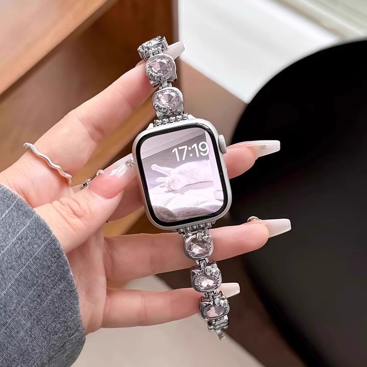 Dây đeo cổ tay bằng thép không gỉ kim cương Bling cho HUAWEI FIT4 Pro fit3 Dây đeo Kitty dễ thương f