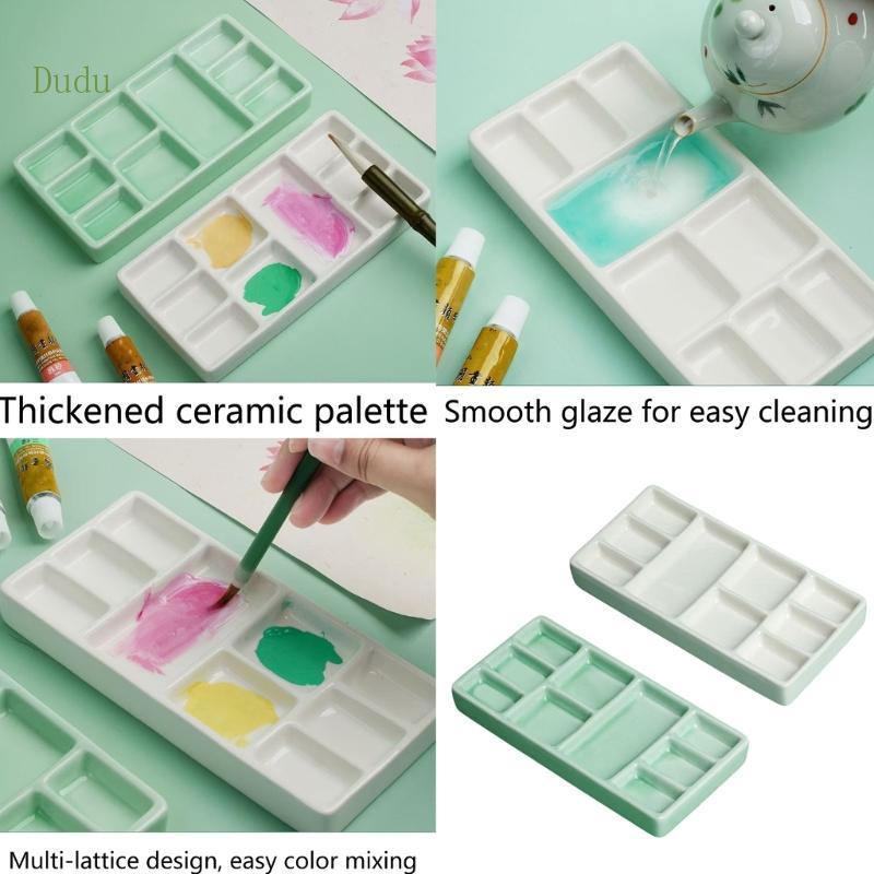 Dudu 9 Wells Sơn Bảng Trộn Sơn Khay 9 Ngăn Bảng Gốm Nghệ Sĩ Khay Sơn Cho Màu Nước Dầu Paintin