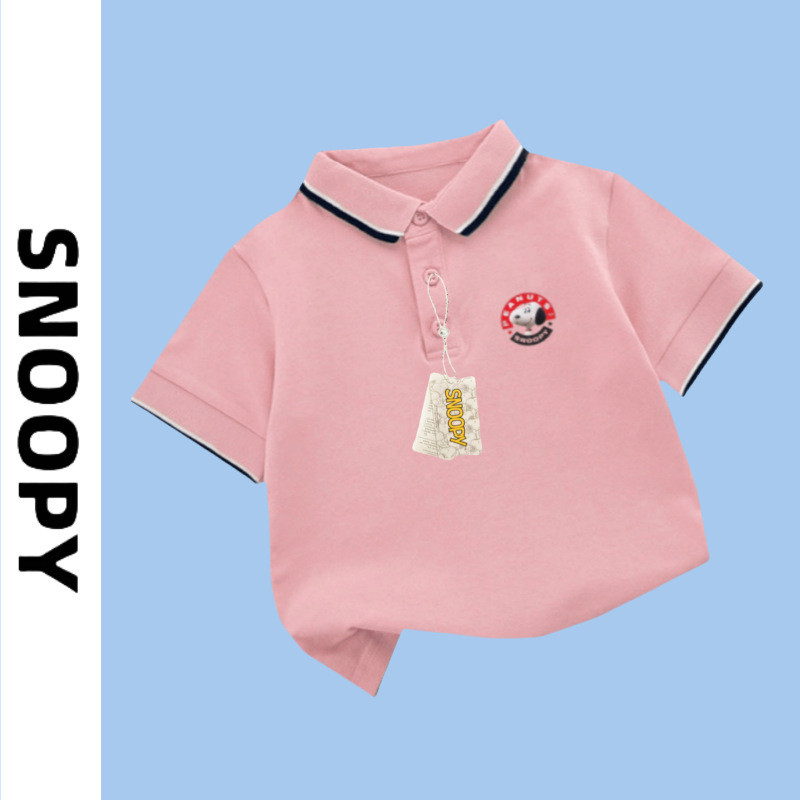 Snoopy Snoopy Boys Tay Ngắn Trẻ Em Quý Ông Mùa Hè Mỏng Áo Sơ Mi Áo Thun Nhỏ Vừa Trẻ Em Áo Thun Hàng 