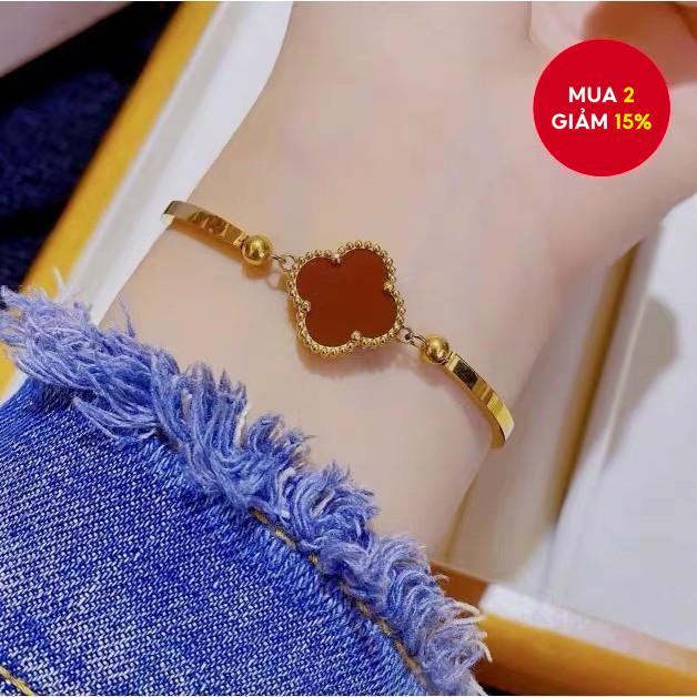 Vòng tay titan cỏ ba lá, Vòng tay có thể điều chỉnh không gây dị ứng cho nữ, Món quà trang sức tinh thần thanh lịch