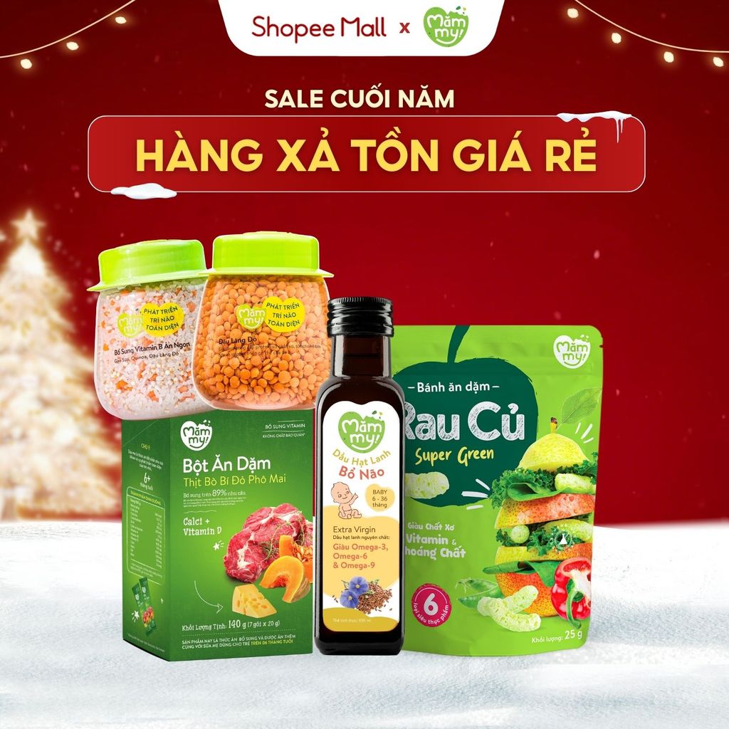 [DATE 31-60 NGÀY] Dầu ăn dặm cho bé, bánh ăn dặm, sữa chua sấy,  bột ăn dặm, Bột làm bánh Mămmy cho bé 6 tháng