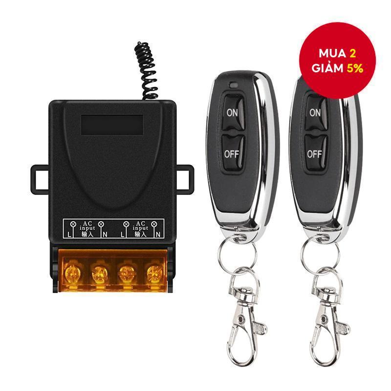 Công tắc điều khiển từ xa không dây 433Mhz AC 110V 220V 10A Relay 1CH và bộ thu phát RF 2 nút 433Mhz
