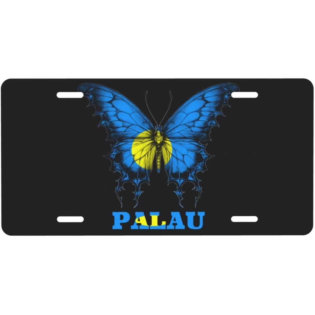 Palau Người Bướm Cờ Biển Số Cho Nam Nữ Cá Tính Trang Trí Xe Phía Trước Ốp điện thoại Mới Lạ Kim Loại