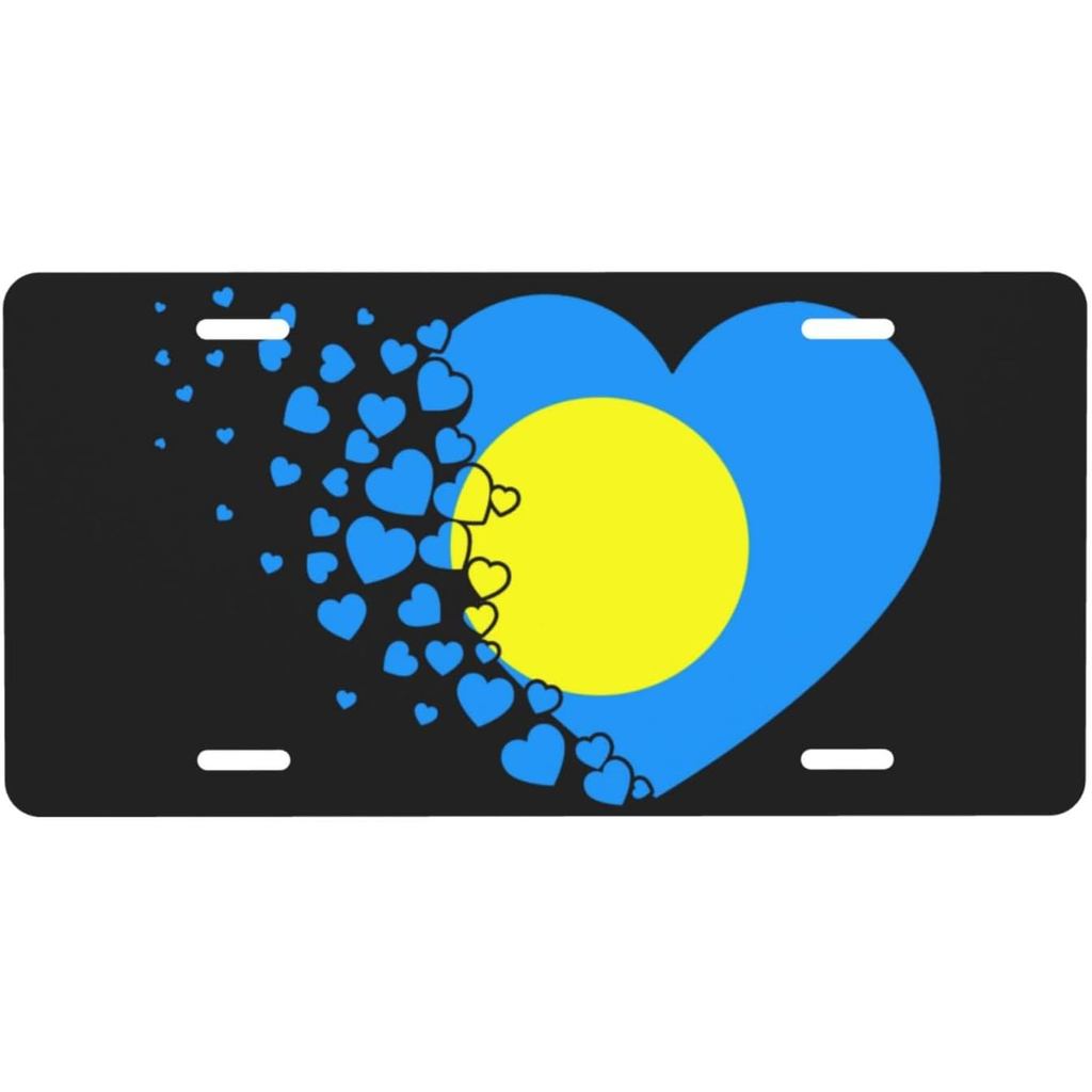 Palau Người Hình Trái Tim Cờ Biển Số Cho Nam Nữ Cá Tính Trang Trí Xe Phía Trước Ốp điện thoại Mới Lạ