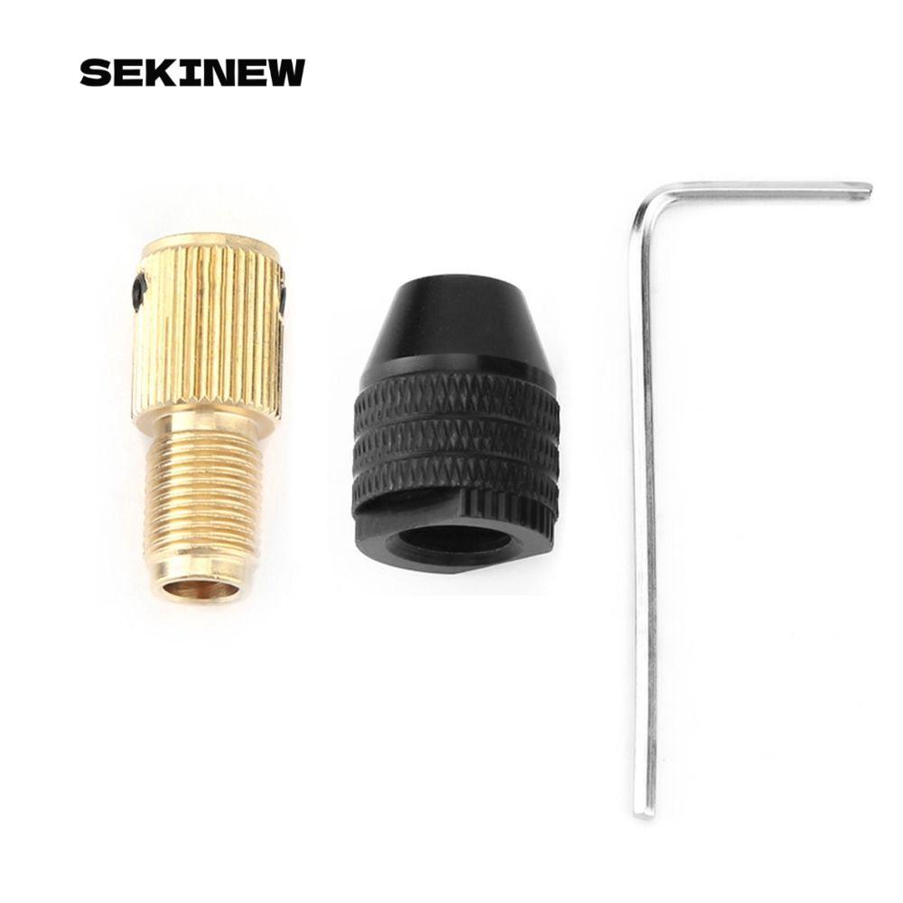 Kẹp tự săn chắc SEKINEW, Phụ kiện máy khoan điện Mini bằng đồng thau và hợp kim nhôm thẳng, Bộ kẹp m