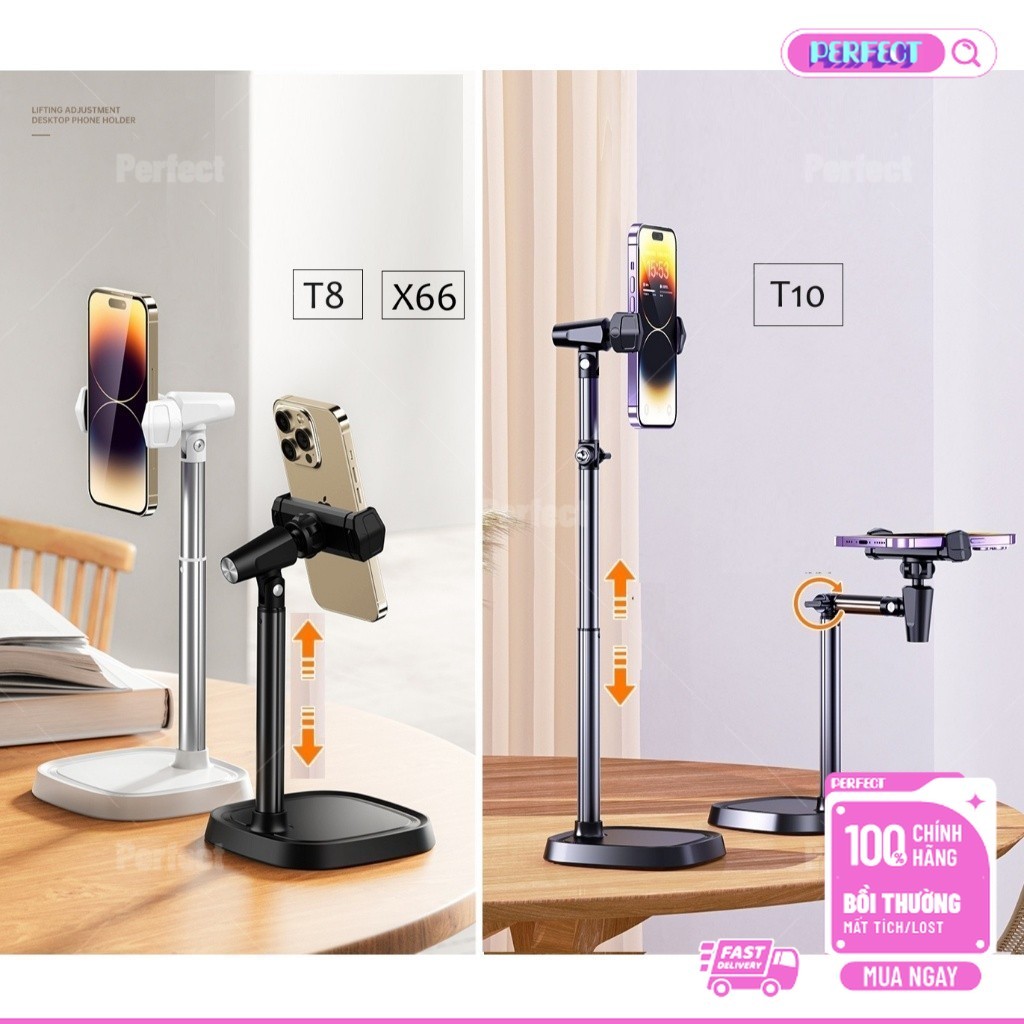 🔥Giá đỡ điện thoại livestream quay video review sản phẩm xem phim quay 360 độ Vu Studio T10, T11