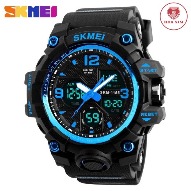 Đồng hồ nam giá rẻ- Đồng hồ nam điện tử thể thao skmei 1155B - siêu chống nước