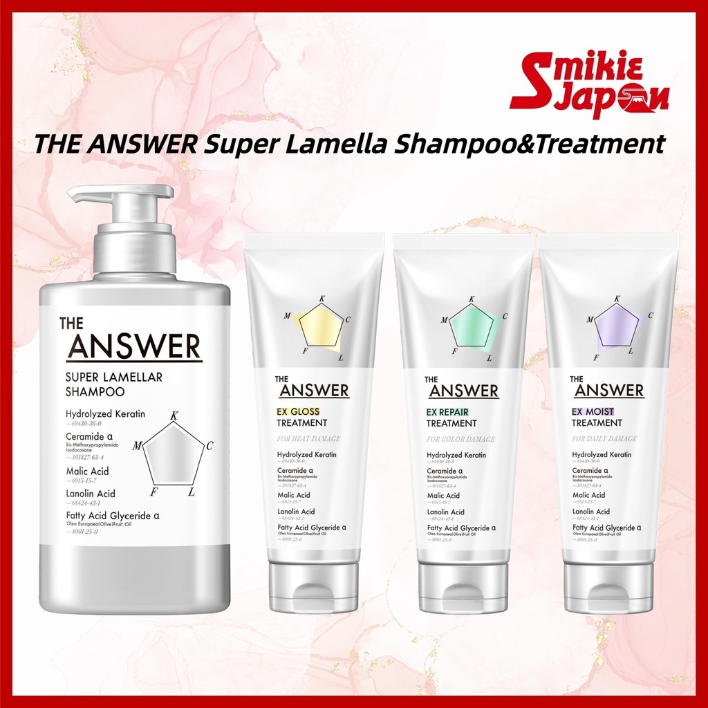 THE ANSWER Super Lamella Shampoo(400 ml) & EX Repair Treatment(220 g) for Color Damage/Daily Damage/