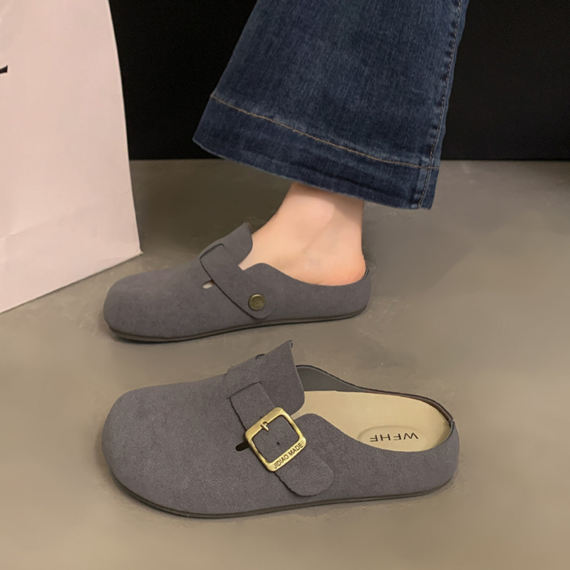 Women's Slippers Fashion Korean Style BK01-New Style Open-Toe Semi-Soft Sole Slip-On Women's Shoes f