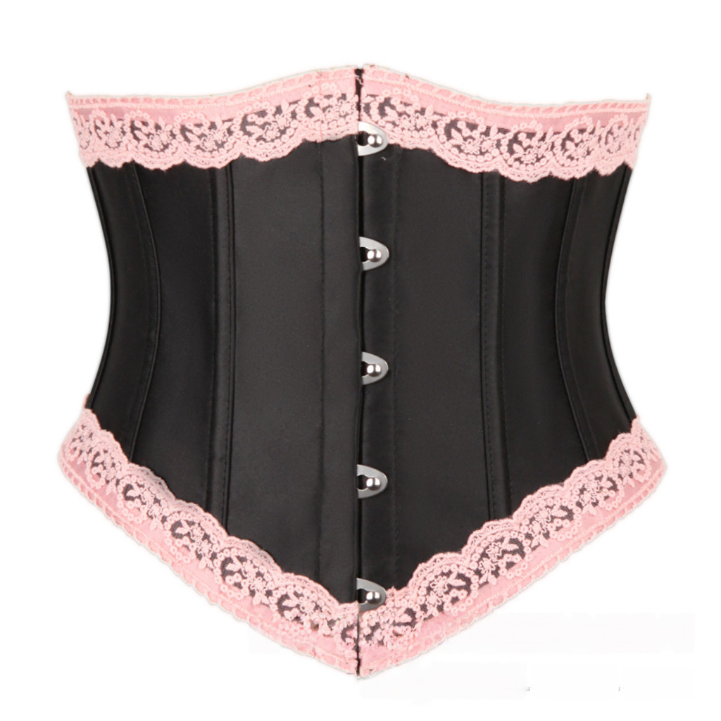 Sweet Gothic Ngắn Torso Ren viền Satin Underbust Corset
