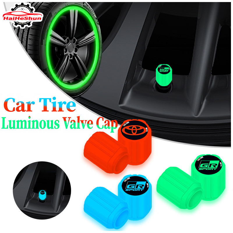 Toyota GR 4 Đa Năng Dạ Quang Van Nắp Phát Sáng Lốp Van Chống Bụi Trang Trí Xe Máy Xe Tải Bánh Xe Đạp
