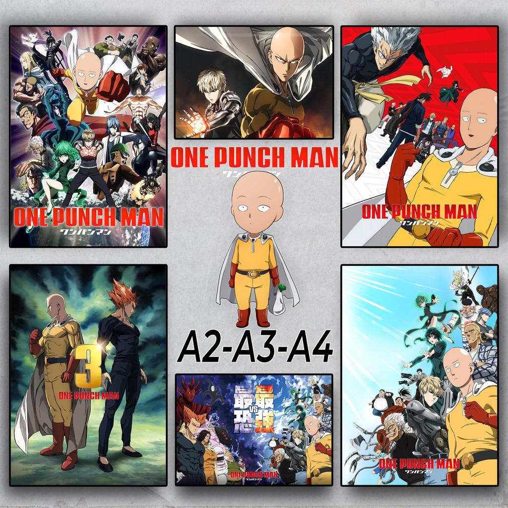 One Punch Man - Poster Anime A2 A3 A4 - Dán tường | Saitama