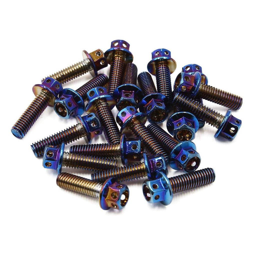 20 Chiếc Nhiều Màu Sắc M6 Xe Máy Đốt Titan Vít Lục Giác Bu Lông Chốt Kẹp Ốc Vít 1996-2025
