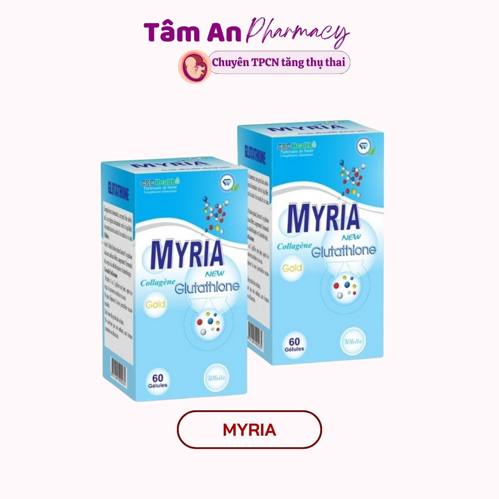 Viên uống trắng da MYRIA 60 viên bổ sung Collagen,glutathion giúp da căng,trắng tươi trẻ