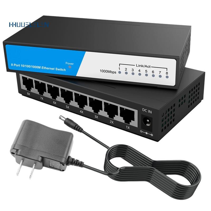 8 cổng Gigabit Ethernet Switch 1000Mbps Gigabit Ethernet Switch Bộ chia Internet Công tắc thông minh